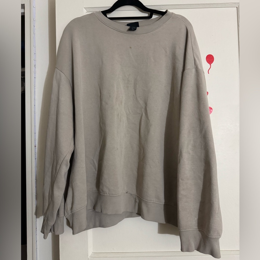 H&M Tan Crewneck Sweater Soft Relaxed Fit